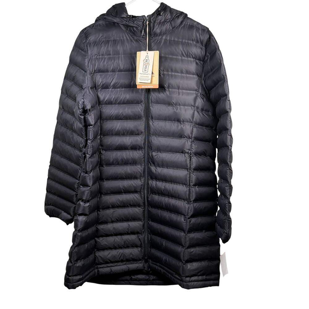 Zeroxposur Quilted Puffer Women's Large Black Packable Hooded Lightweight NWT